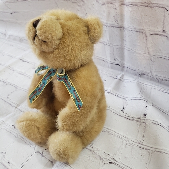 Mary Meyer Light Brown Teddy Bear 9 Inch Southwestern Ribbon Neck Tie - Picture 2 of 11